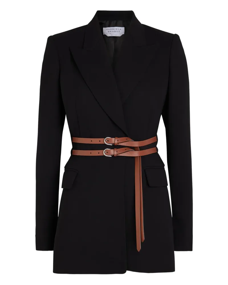 Gabriela Hearst Doppelreihiger Blazer mit Gürtel - Schwarz Schwarz