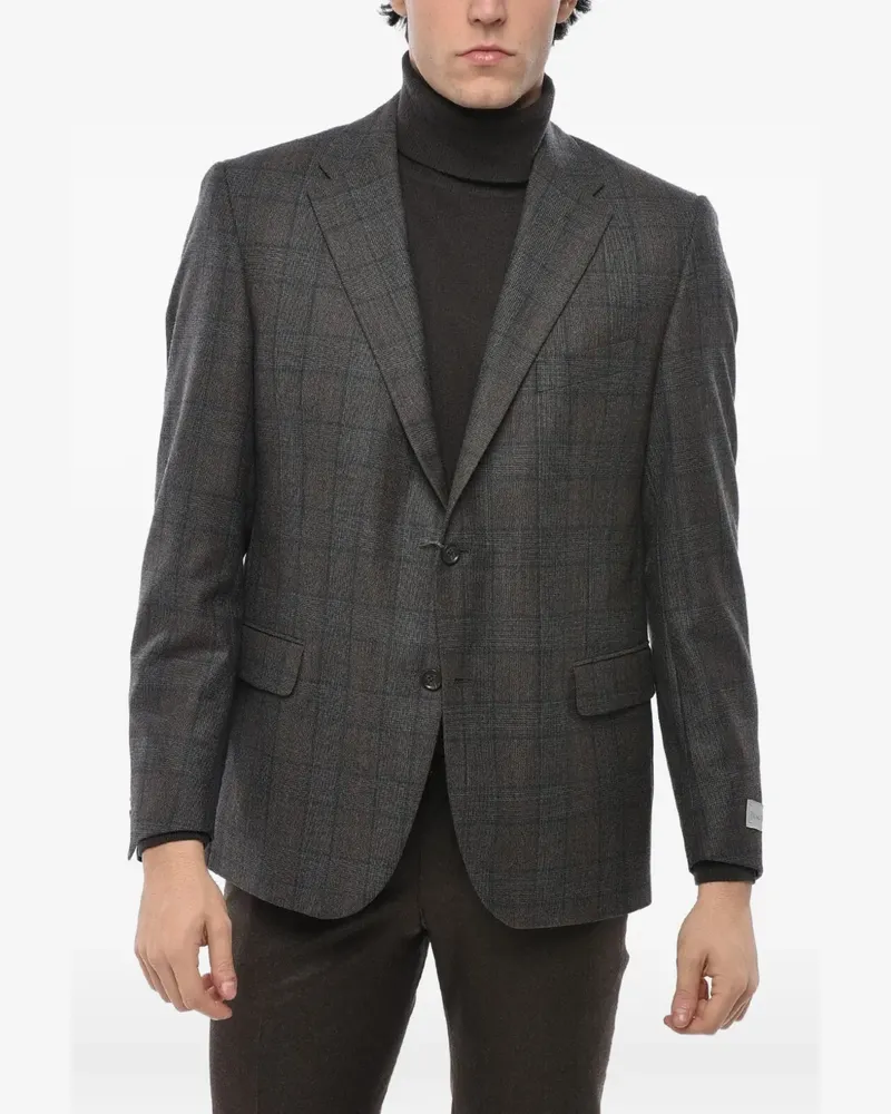 Corneliani Nino Danieli checked-pattern blazer - Braun Braun