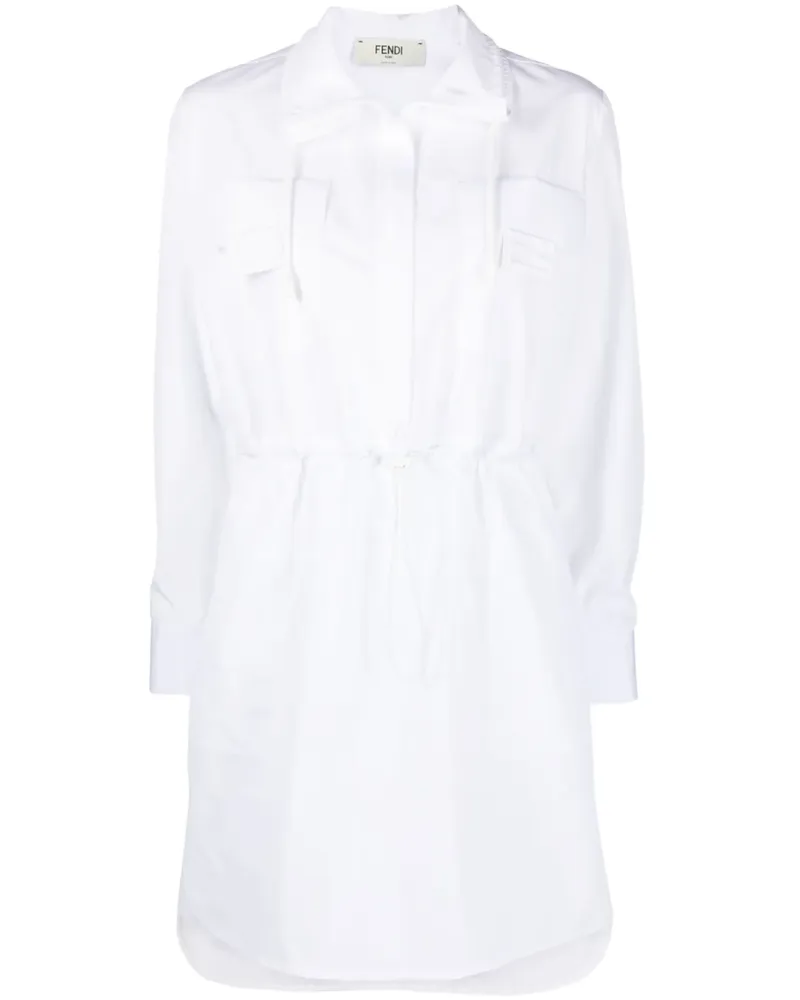 Fendi Kleid mit Taillenzug - Weiß Weiß