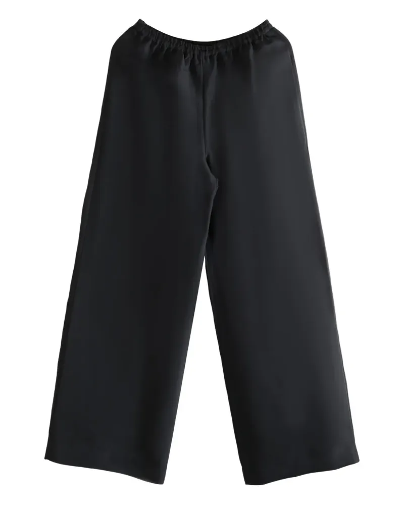 The Row elastic-waist silk trousers - Schwarz Schwarz