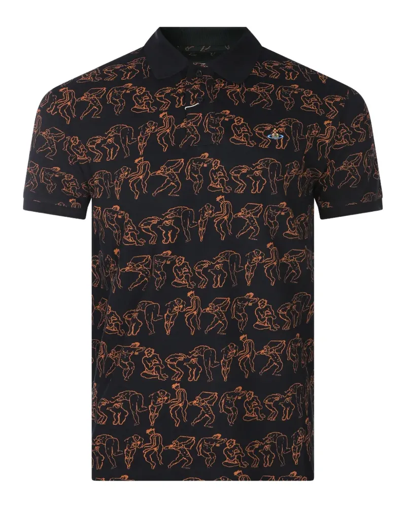 Vivienne Westwood Poloshirt mit grafischem Print - Schwarz Schwarz