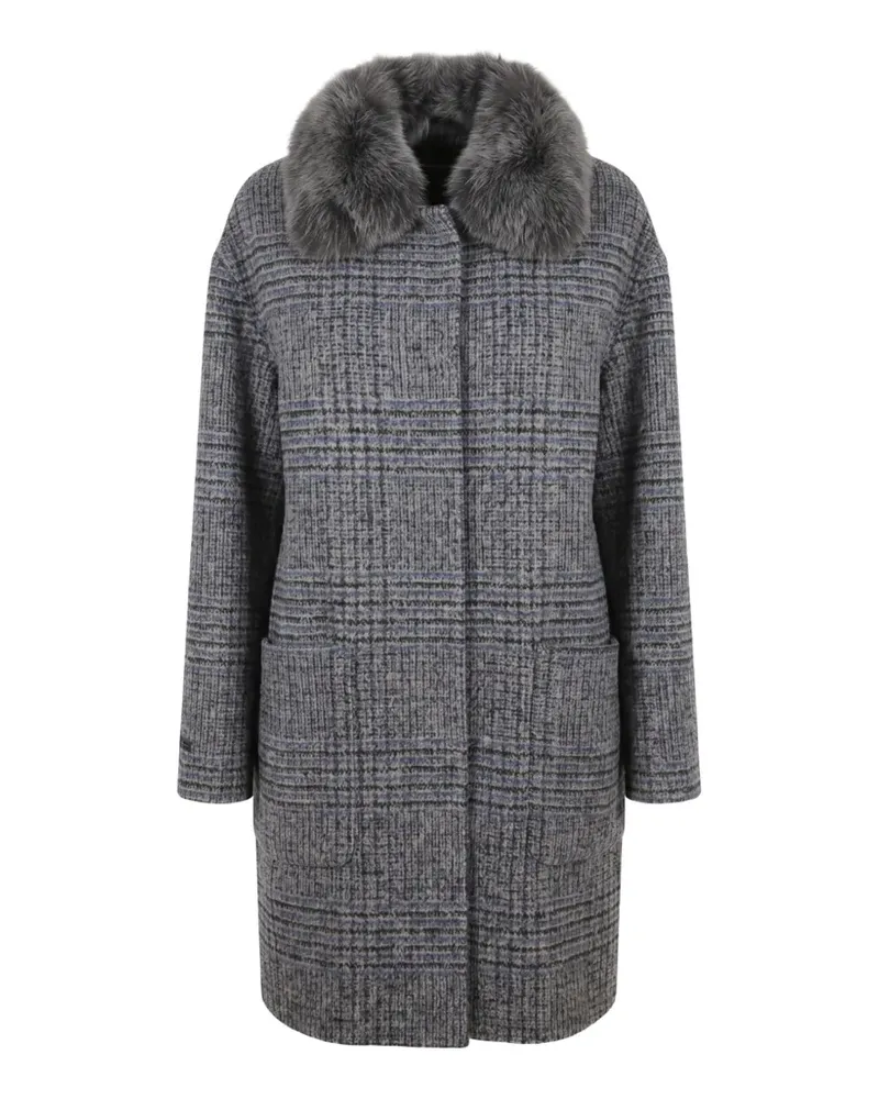 Manzoni 24 checked single-breasted coat - Grau Grau