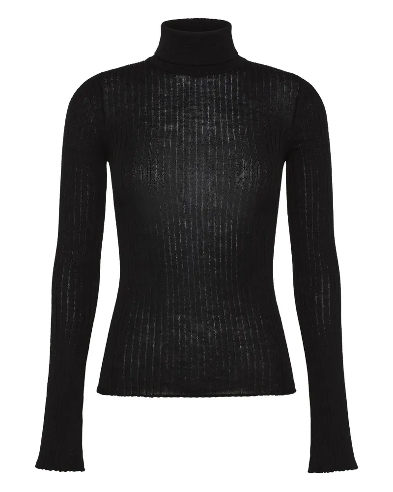 CRUNA Gerippter Corinne Pullover - Schwarz Schwarz