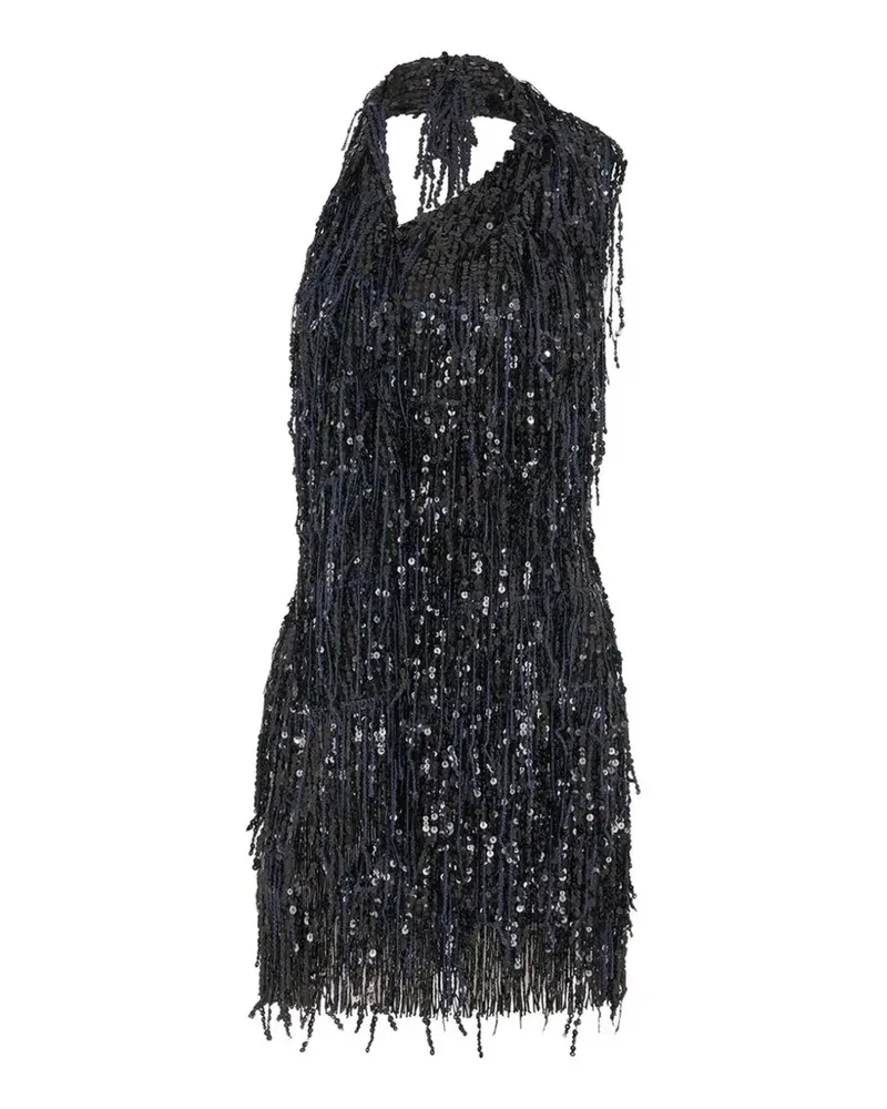 16ARLINGTON Roia Minikleid mit Fransen und Pailletten - Schwarz Schwarz