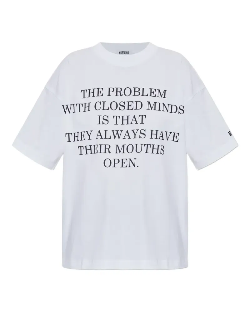 Moschino T-Shirt mit Slogan-Print - Weiß Weiß