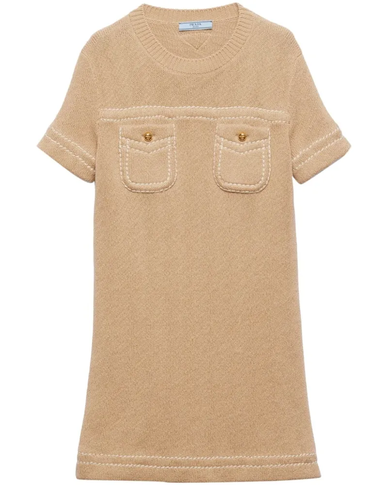 Prada Gestricktes Minikleid - Nude Nude
