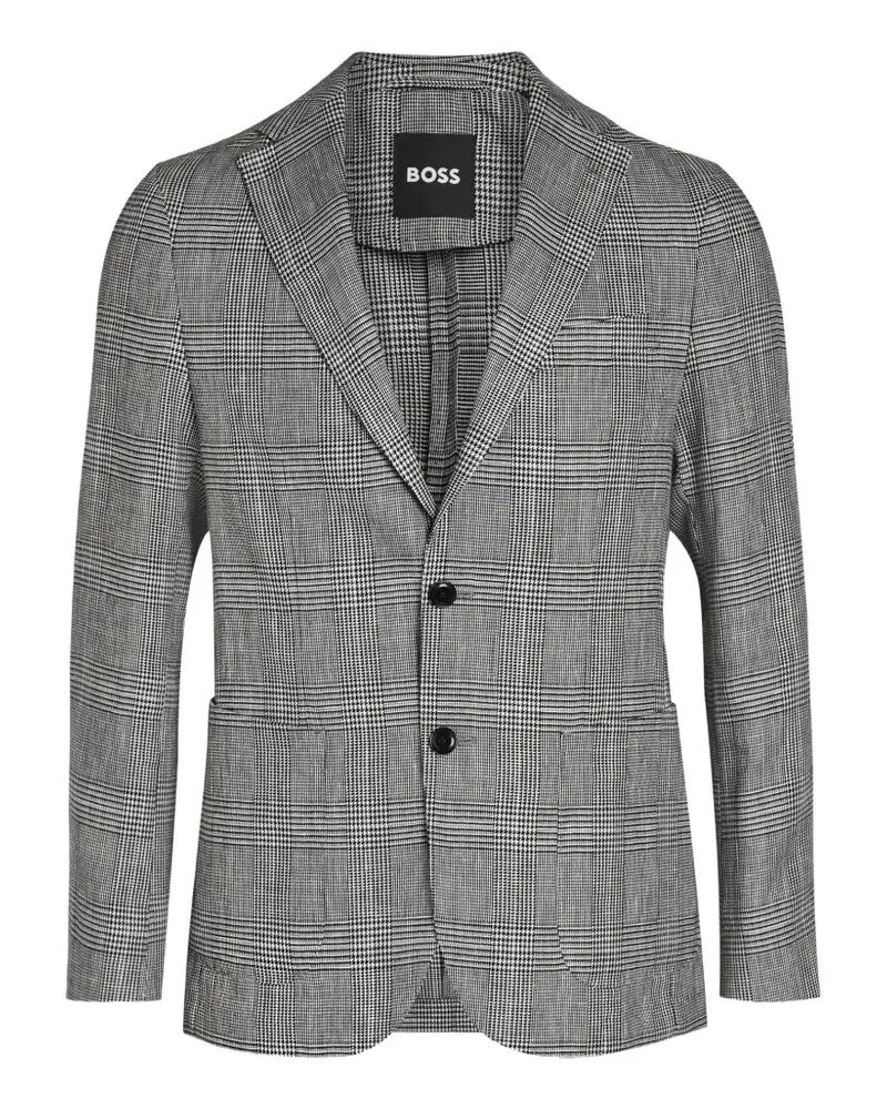 HUGO BOSS plaid single-breasted blazer - Grau Grau