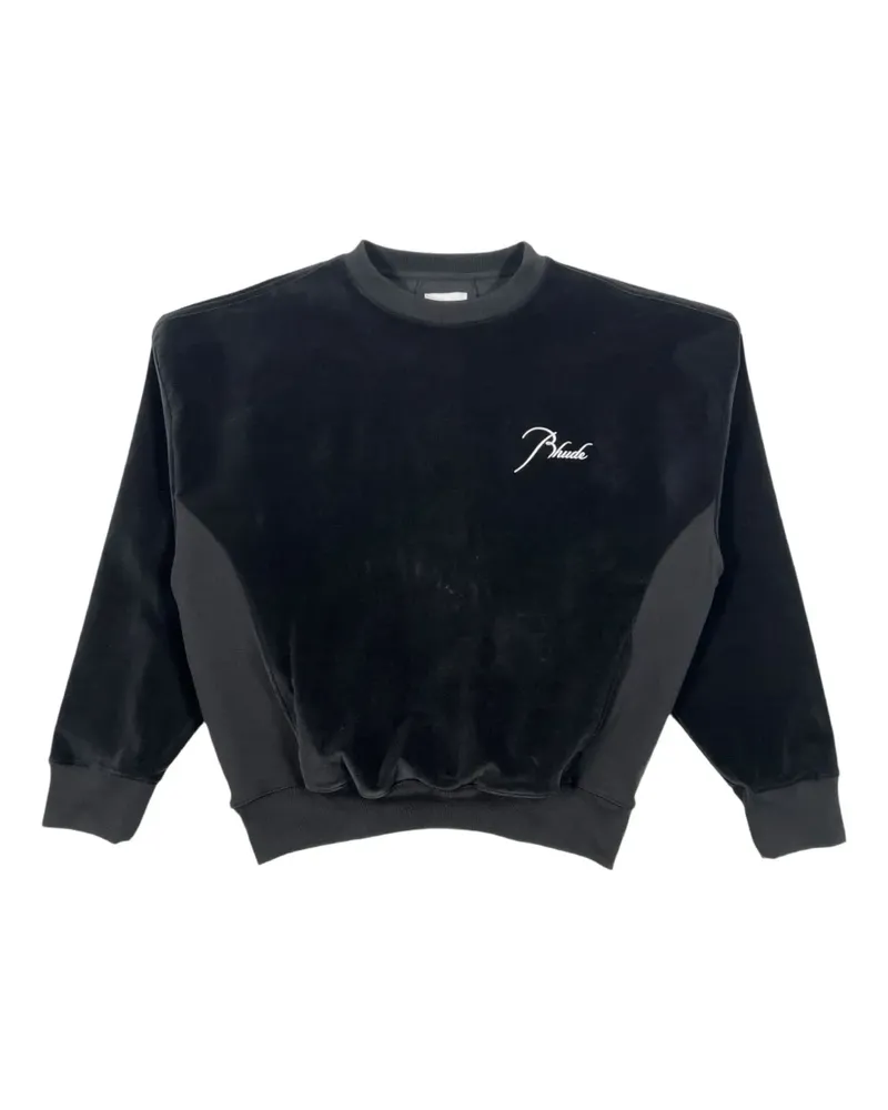 RHUDE Classique velour crew-neck sweatshirt - Schwarz Schwarz