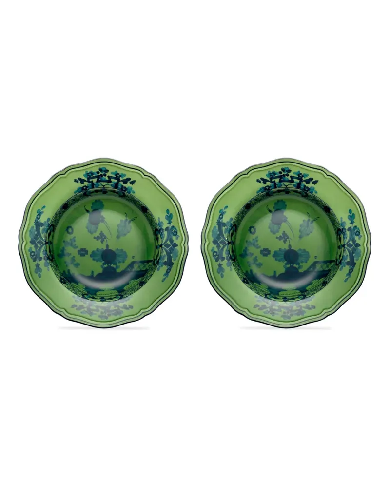 Ginori 1735 Oriente Italiano Dessertteller (2er-Set) - Grün Grün