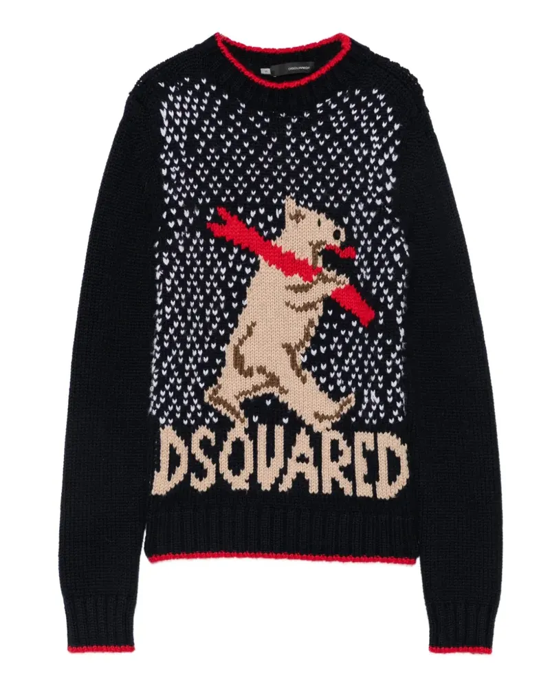Dsquared2 2000s Intarsien-Pullover - Blau Blau