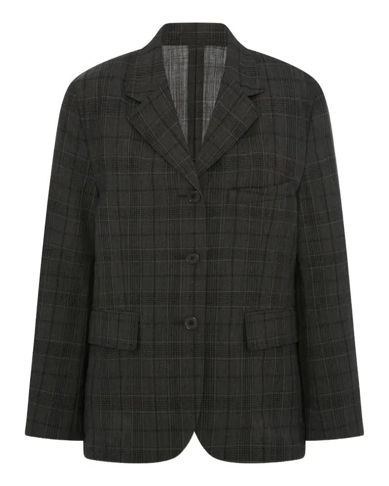 6397 Relaxed Sporting check-pattern blazer - Grau Grau