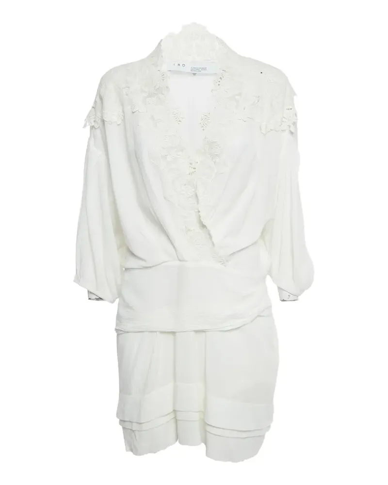 IRO lace-trim cotton mini dress - Weiß Weiß