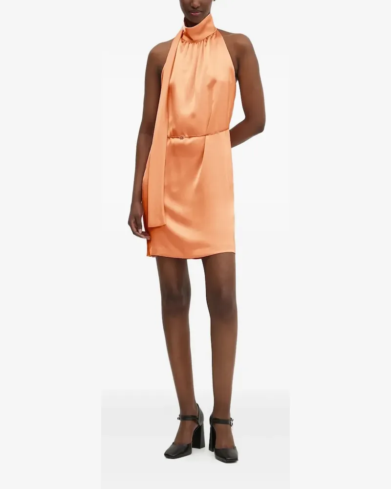 HUGO BOSS Neckholder-Minikleid aus Satin - Orange Orange