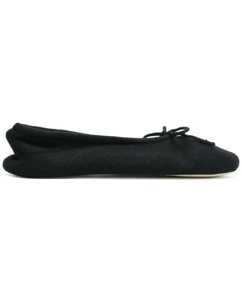 N.Peal Slipper mit Schleife - Schwarz Schwarz