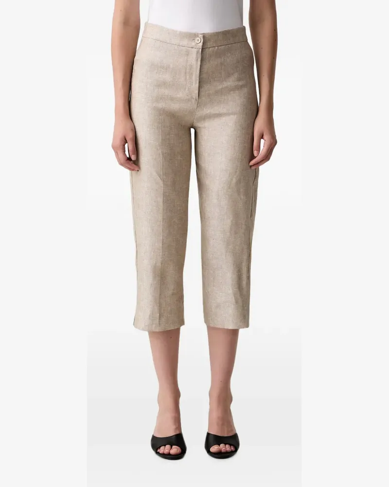 VICOLO pressed-crease cropped trousers - Nude Nude