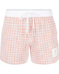 Thom Browne Karierte Tweed-Shorts Orange