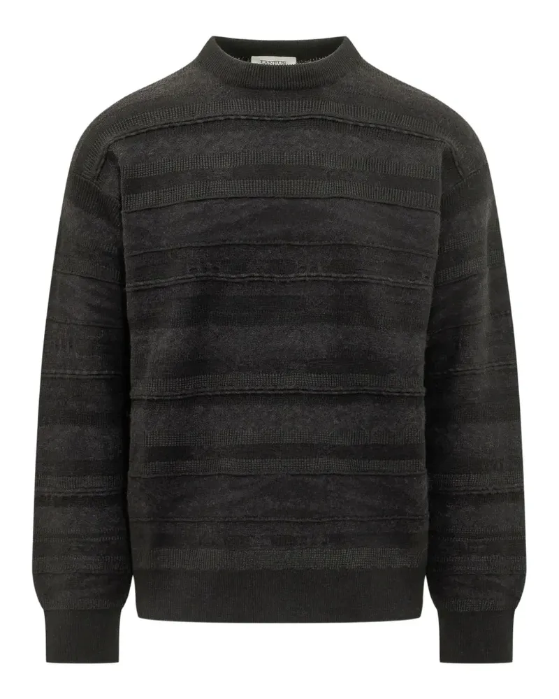 Laneus Gestreifter Pullover - Schwarz Schwarz