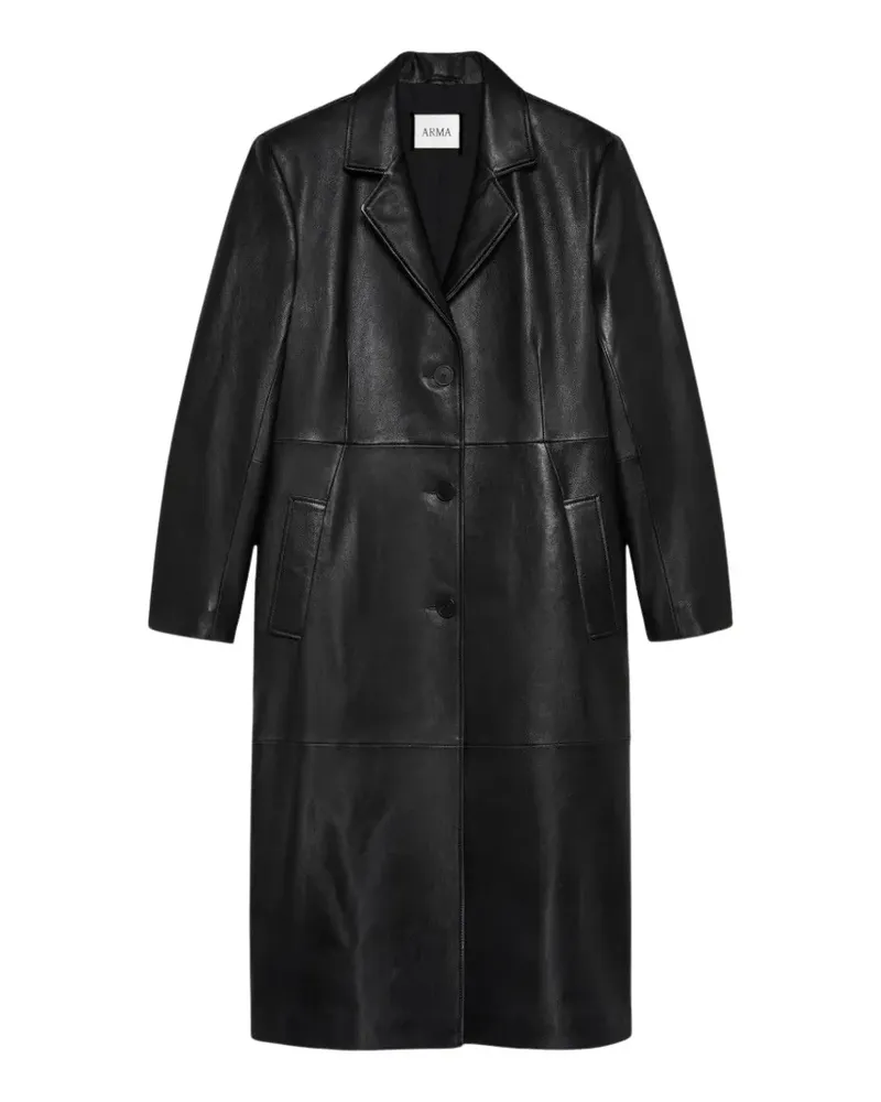 Arma panelled leather coat - Schwarz Schwarz