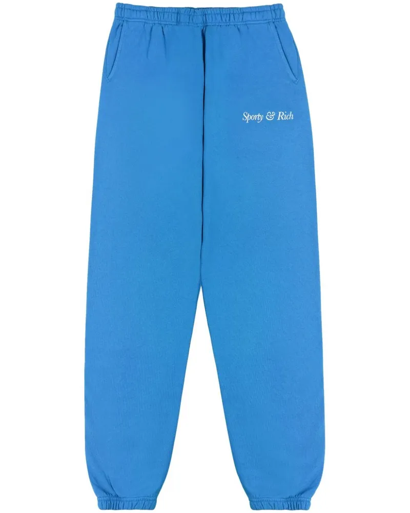 SPORTY & RICH Jogginghose mit Logo-Print Blau