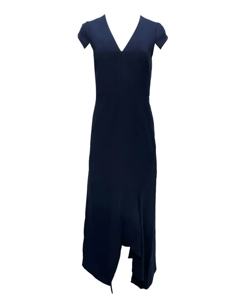 Roland Mouret asymmetrical V-neck maxi dress - Blau Blau