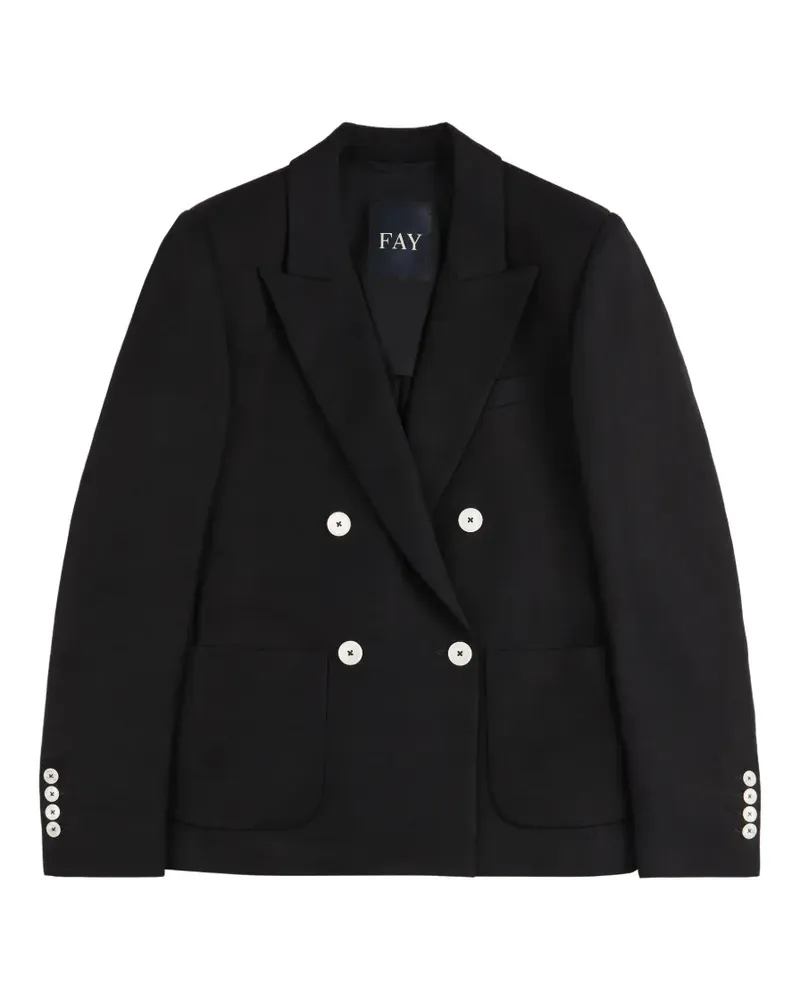 Fay double-breasted peaked-lapels blazer - Schwarz Schwarz