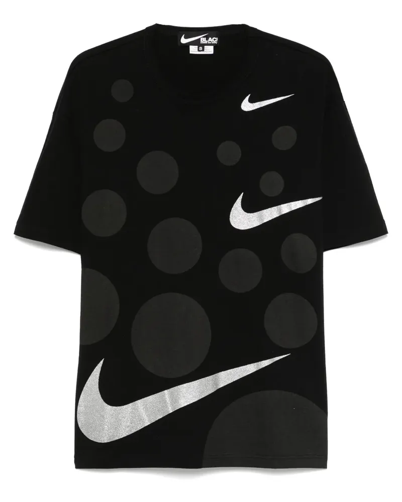 Comme des Garçons x Nike Swoosh T-Shirt mit Logo - Schwarz Schwarz