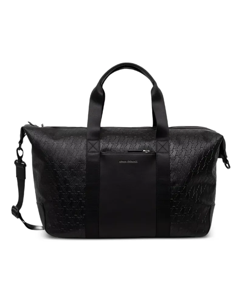 Armani Exchange logo-embossed holdall - Schwarz Schwarz