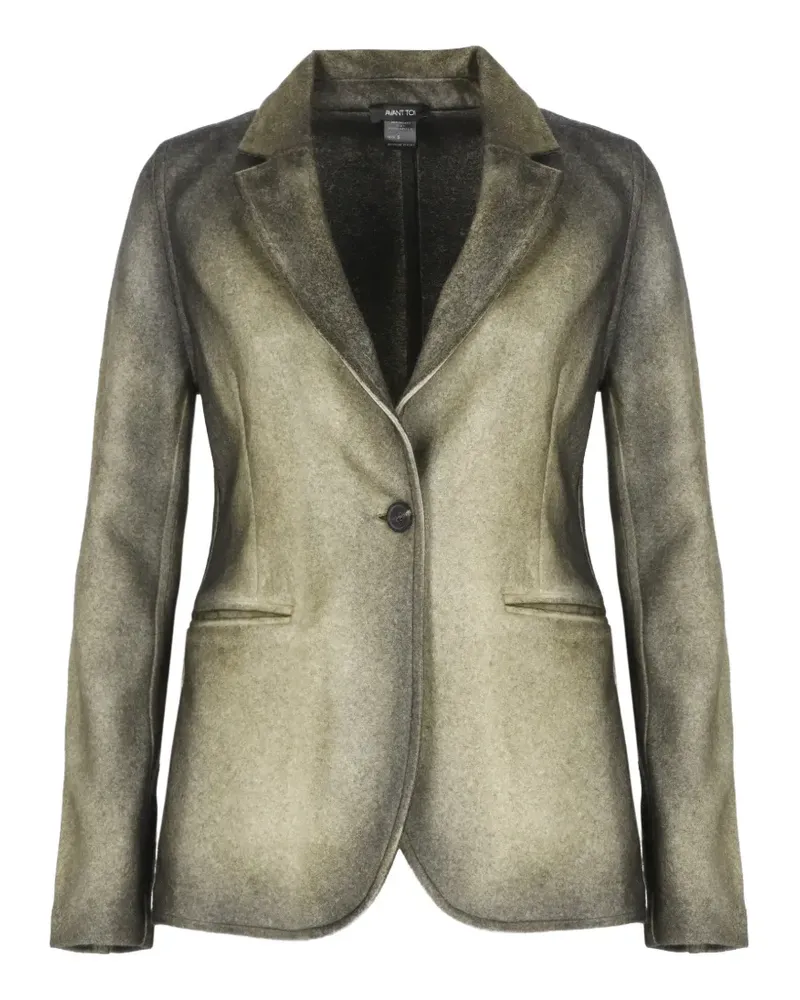 Avant Toi Einreihige Jacke mit fallendem Revers - Grau Grau