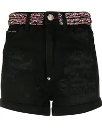 Philipp Plein Jeansshorts mit Kristallen Schwarz