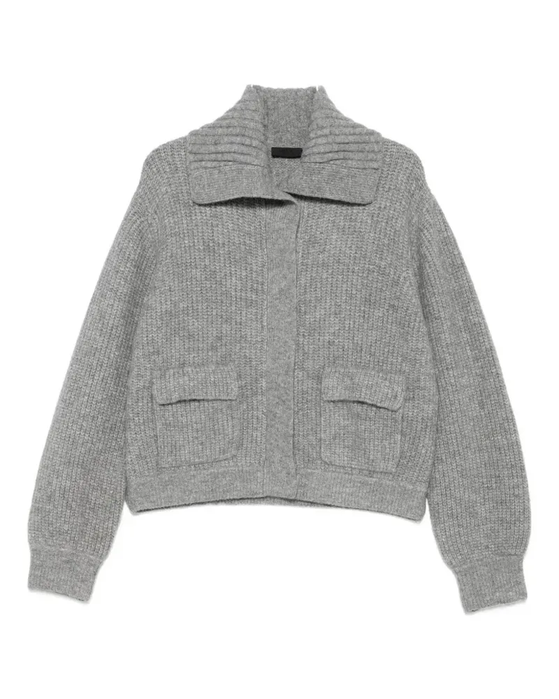 Liu Jo ribbed pocket cardigan - Grau Grau