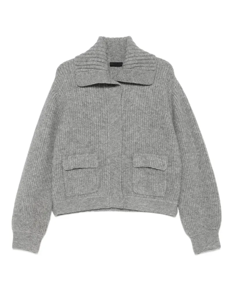 Liu Jo Gerippter Cardigan mit Taschen - Grau Grau