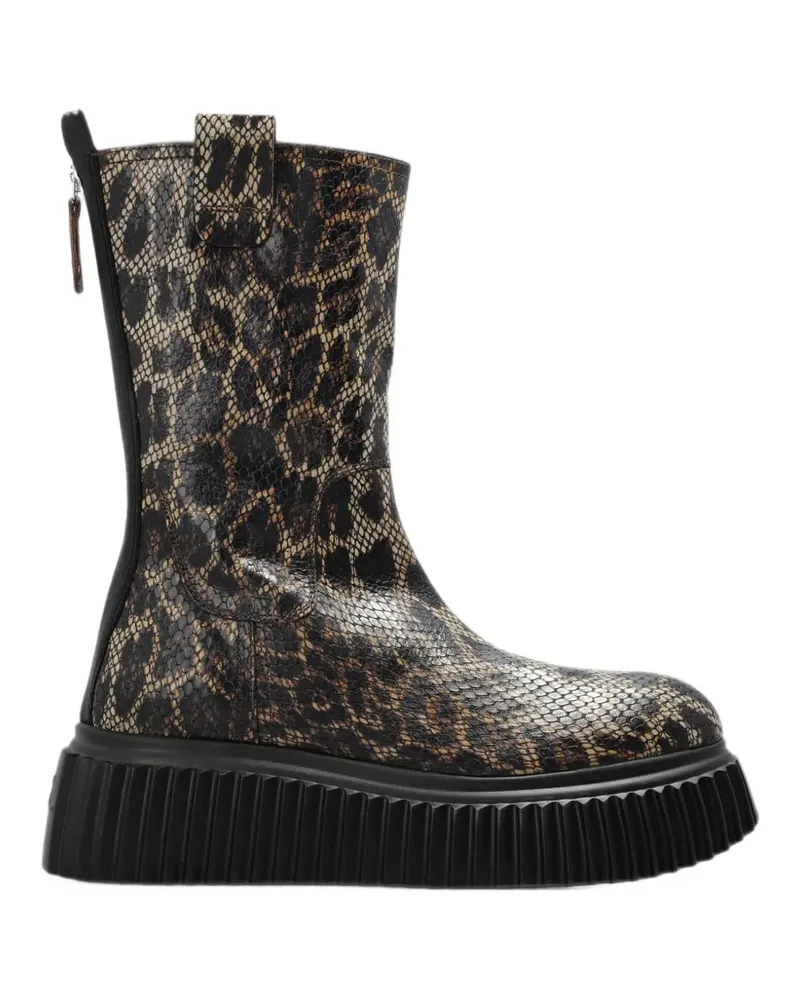 Attilio Giusti Leombruni Milagros leopard-print platform ankle boots - Braun Braun