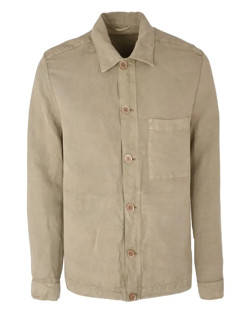 120% Lino Hemdjacke mit geknöpften Taschen - Nude Nude