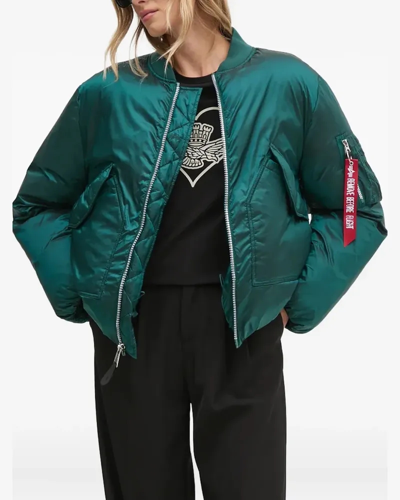 Alpha Industries Wattierte MA-1 Jacke mit Reißverschluss - Grün Grün