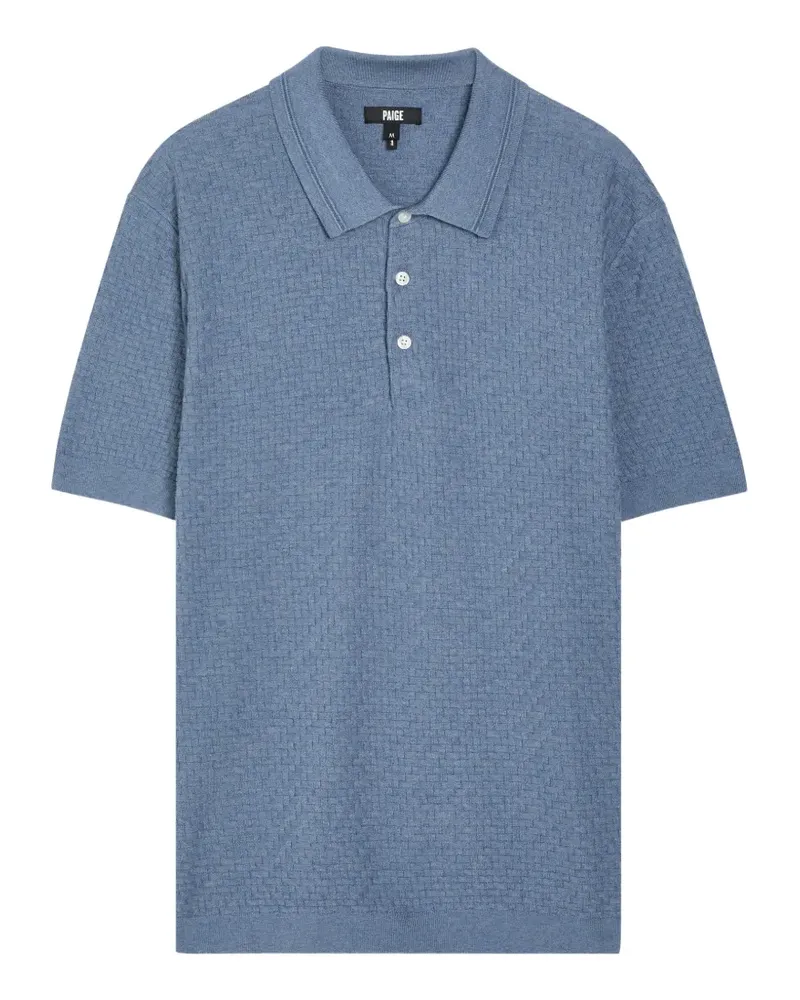 Paige Poloshirt in Korbgeflecht-Optik - Blau Blau