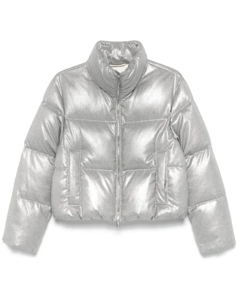 Peserico Gesteppte Jacke mit Lamé-Effekt - Grau Grau