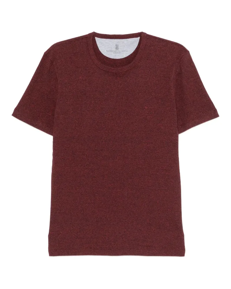 Brunello Cucinelli Combe T-Shirt mit rundem Ausschnitt - Rot Rot