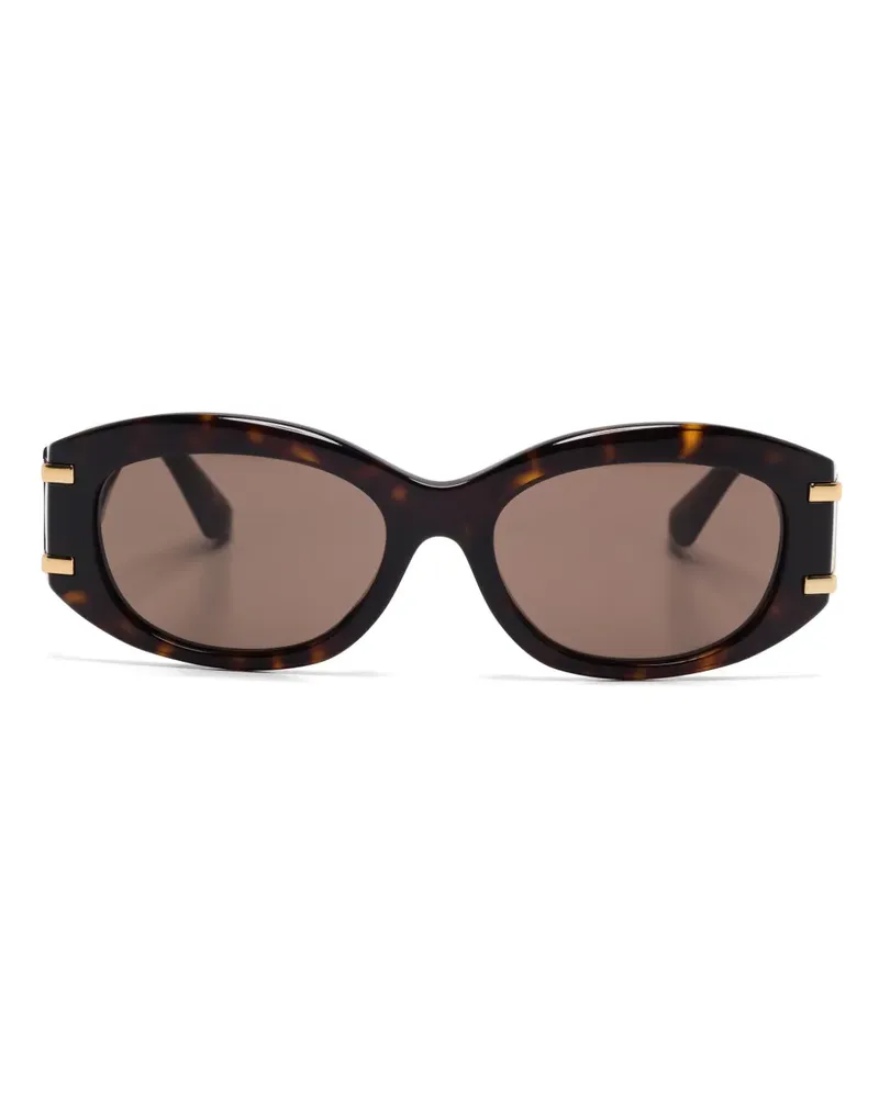 Dolce & Gabbana DG Sonnenbrille mit Logo-Schild - Braun Braun
