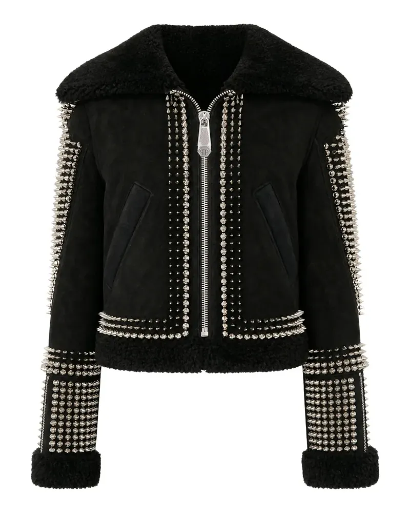 Philipp Plein stud-embellished cropped jacket - Schwarz Schwarz