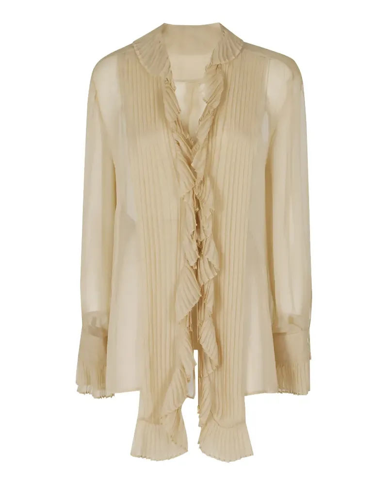 Alberta Ferretti Bluse mit Rüschenkragen - Nude Nude