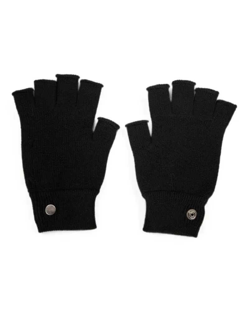 Rick Owens Fingerlose Handschuhe mit Druckknopf - Schwarz Schwarz