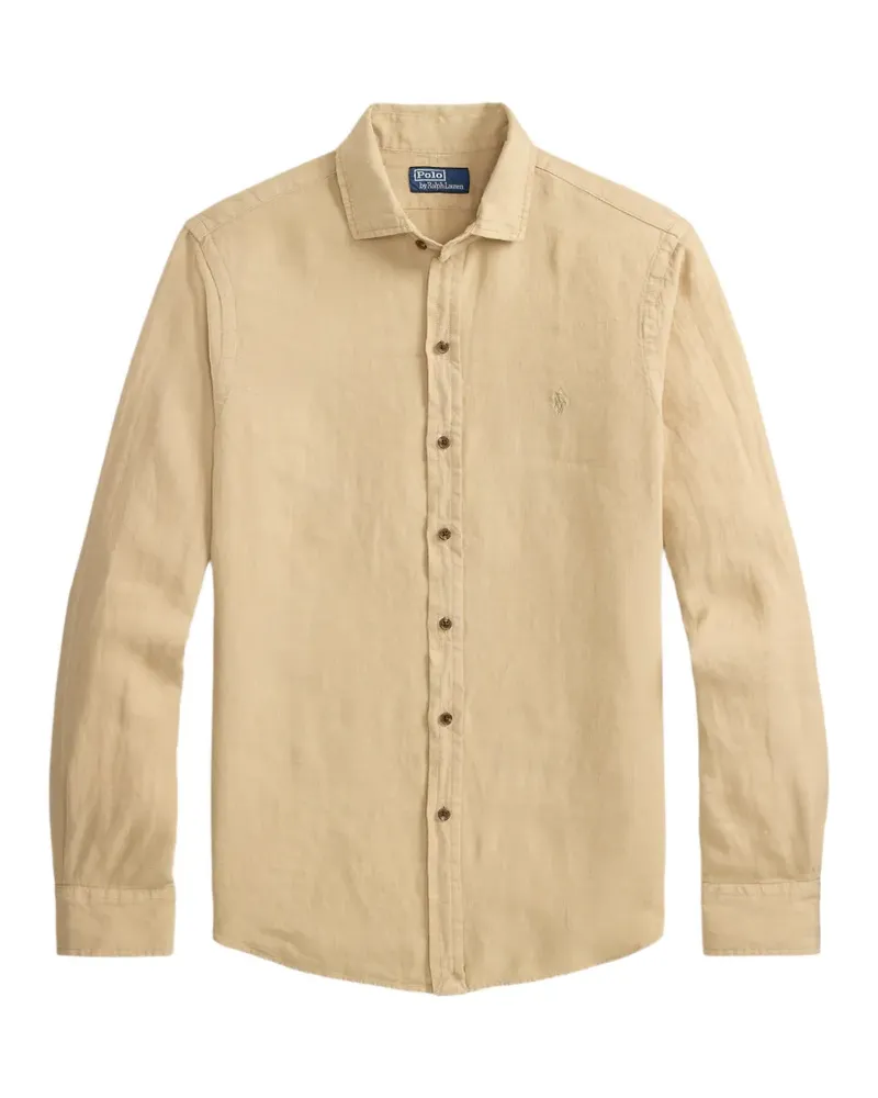 Ralph Lauren Custom Fit Hemd mit Pony-Stickerei - Nude Nude