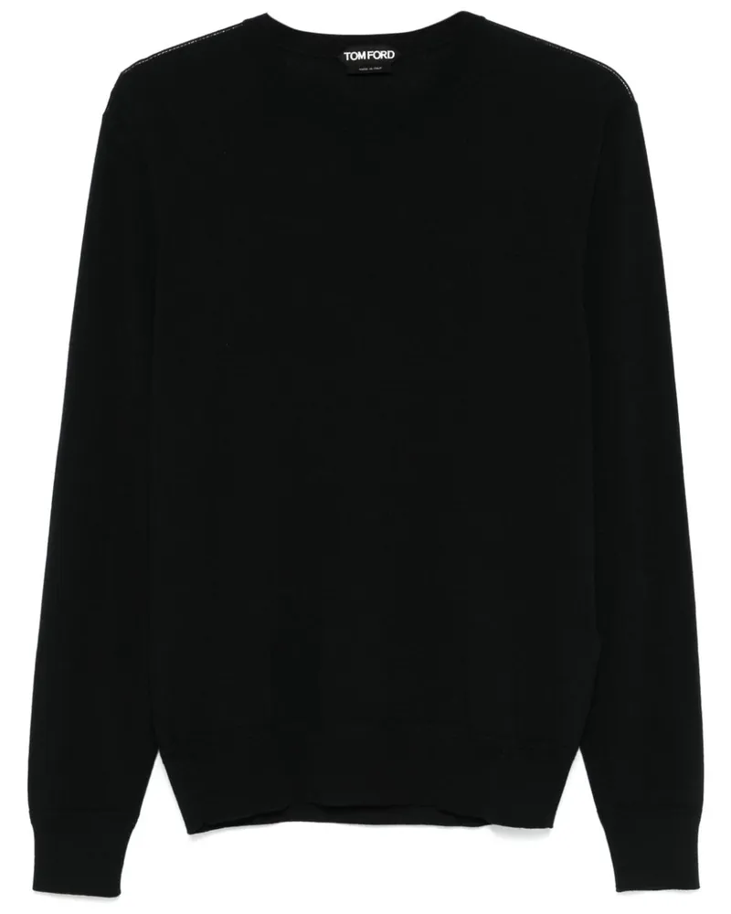 Tom Ford Fein gestrickter Pullover - Schwarz Schwarz