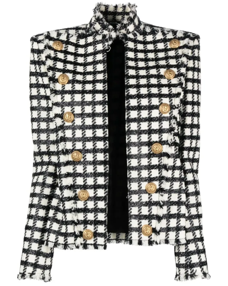 Balmain Karierte Jacke - Schwarz Schwarz