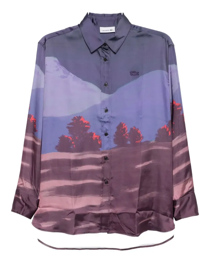 Lacoste Hemd mit Print - Violett Violett