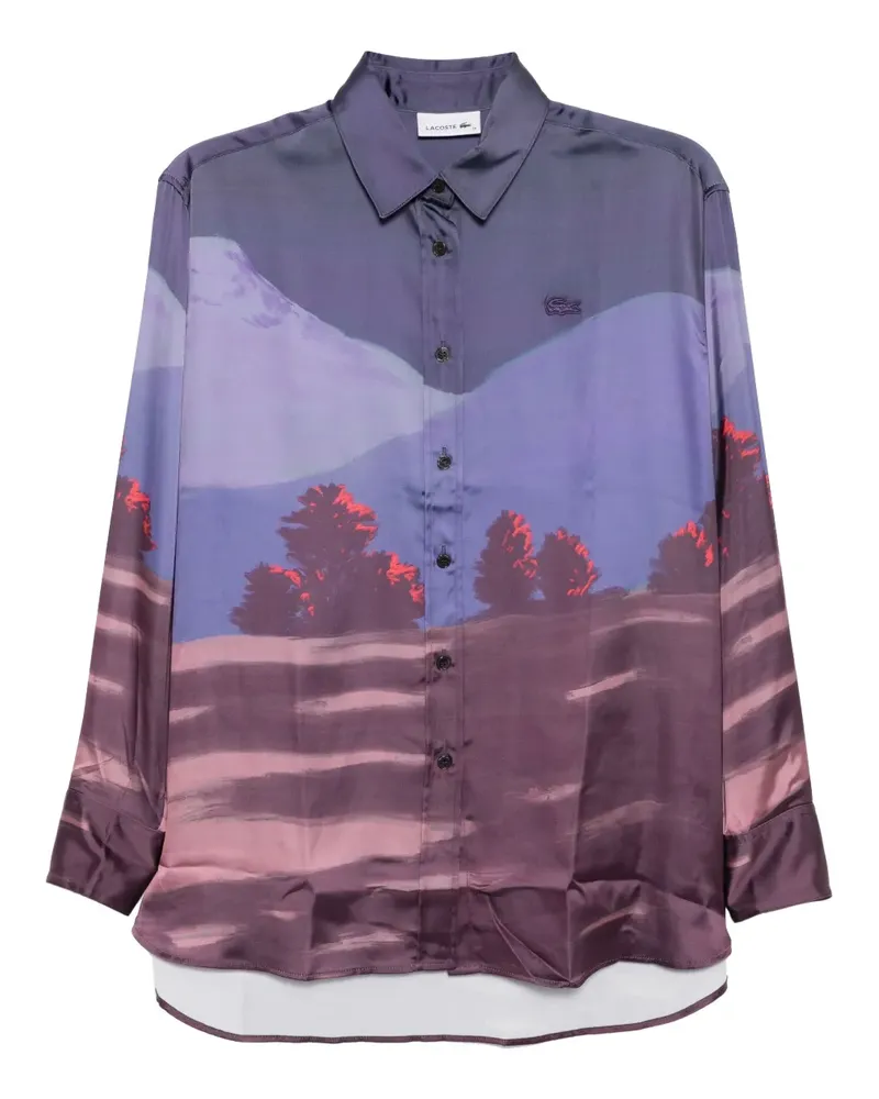 Lacoste Hemd mit Print - Violett Violett
