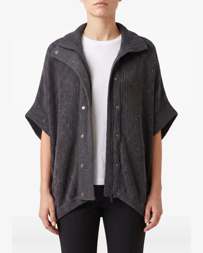 Brunello Cucinelli Bomberjacke mit Pailletten - Grau Grau