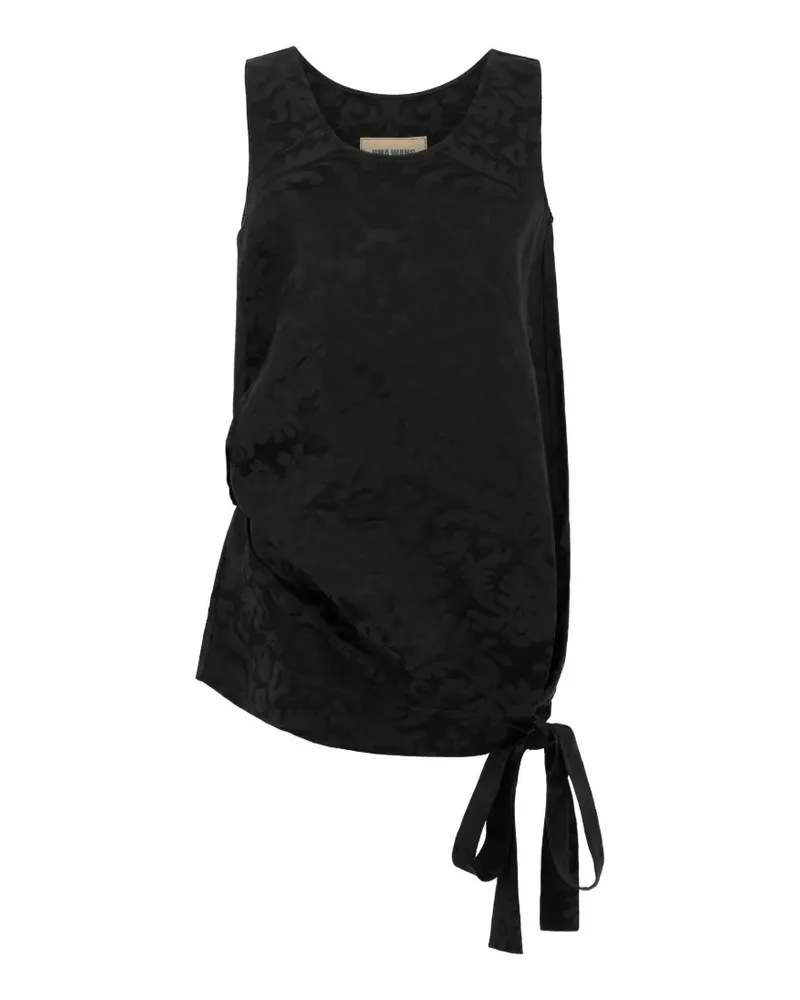 Uma Wang jacquard-pattern draped top - Schwarz Schwarz