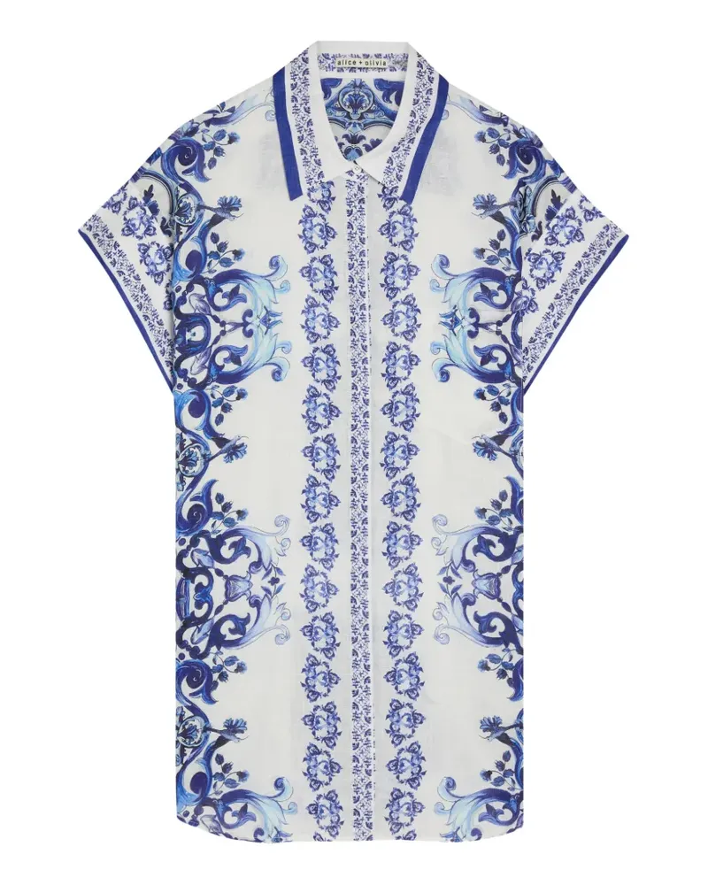 Alice + Olivia baroque-print mini dress - Weiß Weiß