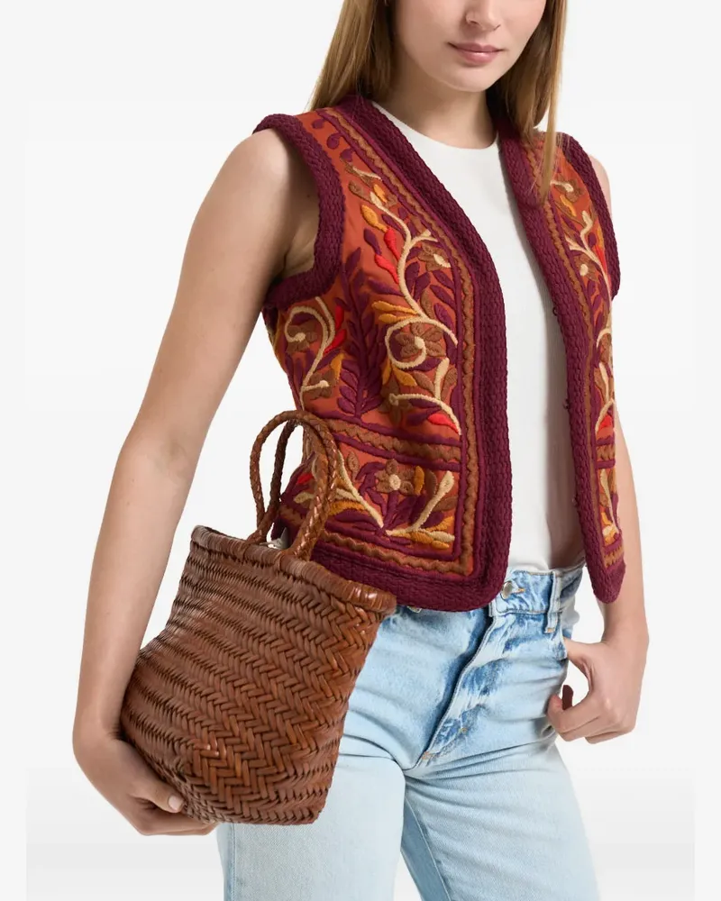 Antik Batik Suna Jacke mit Stickerei - Orange Orange